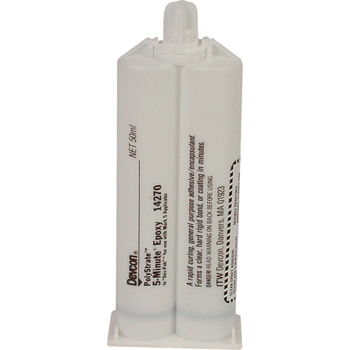 Adh&eacute;sif 5 minutes, 50 ml, Cartouche double, Deux composants, Transparent Absolute Business Supply
