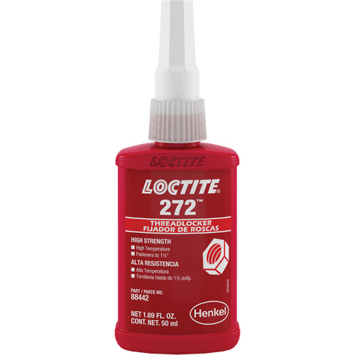 Threadlocker 272 High Temperature, Red, High, 50 ml, Bottle Absolute Business Supply