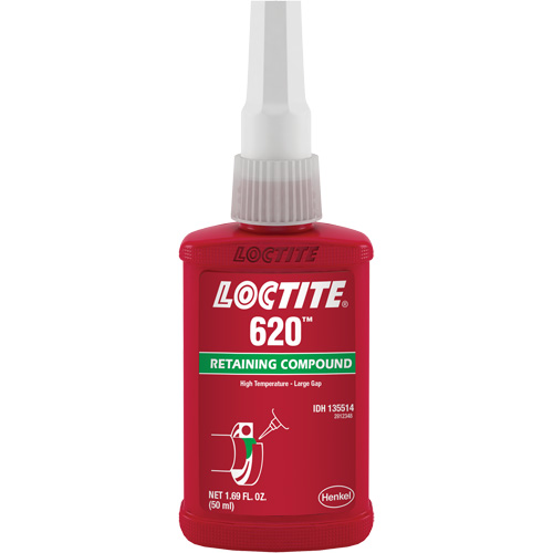 Retaining Compound 620 High Temperature, 50 ml, Bottle, Green Absolute Business Supply