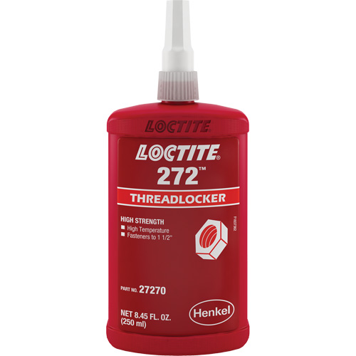 Threadlocker 272 High Temperature, Red, High, 250 ml, Bottle Absolute Business Supply