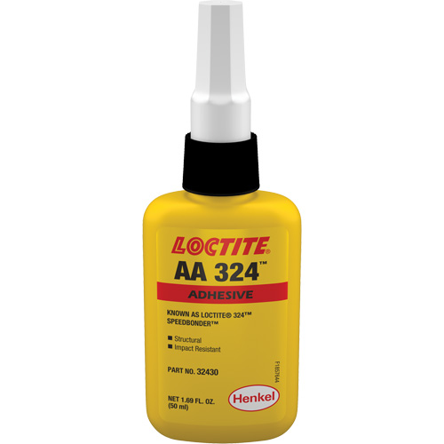 Adh&eacute;sif acrylique structurel 324 Speedbonder, Deux composants, 50 ml, Bouteille, Jaune Absolute Business Supply