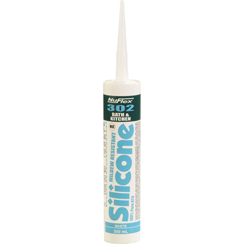 NuFlex&reg; 302 Bath And Kitchen Silicone Sealant, 300 ml, Cartridge, Clear Absolute Business Supply