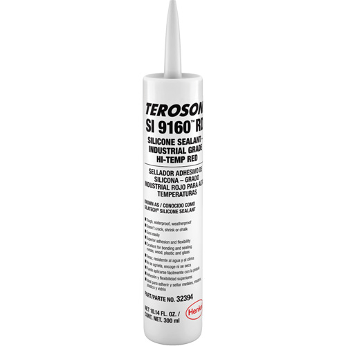 Teroson&reg; SI 9160 High Temperature Silicone Sealant, Cartridge, Red Absolute Business Supply