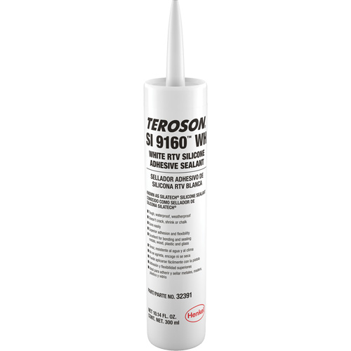 Teroson&reg; SI 9160 Silicone Sealant, Cartridge, White Absolute Business Supply