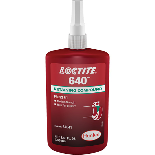 Loctite&reg; 640 Retaining Compound, 250 ml, Bottle, Green Absolute Business Supply