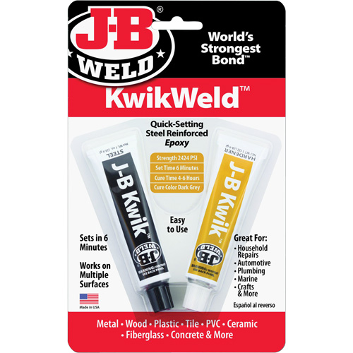 Colle &eacute;poxyde KwikWeld, Deux composants, Tube, 2 oz, Gris Absolute Business Supply