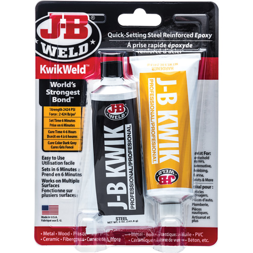 Colle &eacute;poxyde KwikWeld, Deux composants, Tube, 10 oz, Gris Absolute Business Supply