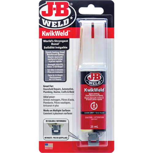 Adh&eacute;sif KwikWeld, 25 ml, Seringue, Deux composants, Gris Absolute Business Supply