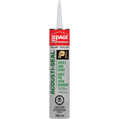 PL&reg; Vapour Barrier & Sound Reduction Adhesive, 295 ml, Tube, Black Absolute Business Supply