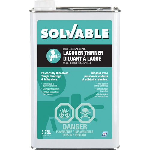 Diluant &agrave; lacque de calibre professionnel, Bidon rectangulaire, 3,78 L Absolute Business Supply
