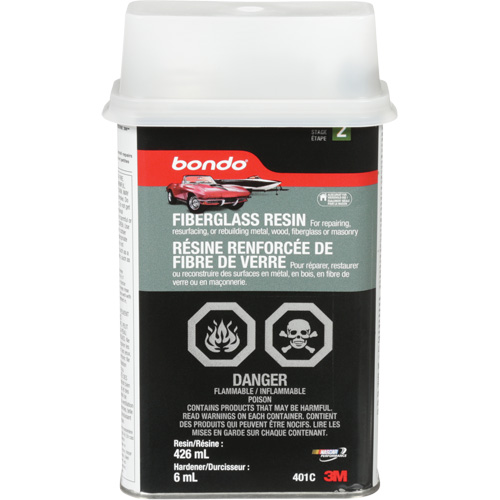 R&eacute;sine de fibre de verre Bondo, Deux composants, 15 oz, Bidon rectangulaire Absolute Business Supply