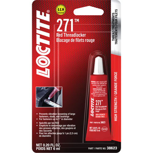 271 Threadlocker, Red, High, 6 ml, Tube Absolute Business Supply