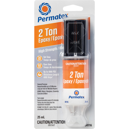 2 Ton Epoxy, 25 ml, Syringe, Two-Part, Clear Absolute Business Supply