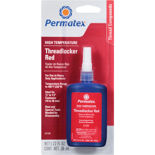 High Temperature Threadlocker, Red, High, 36 ml, Bottle Absolute Business Supply