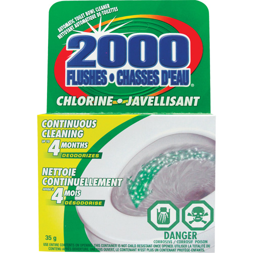 D&eacute;tergent pour cuvette de toilette 2000 Flushes avec agent de blanchiement, 35 g, Tampon Absolute Business Supply