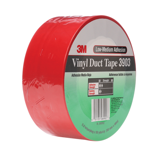 Rubans adh&eacute;sifs en vinyle 3903, 48 mm (2") la x 46 m (151') lo, 6,5 mils, Rouge Absolute Business Supply