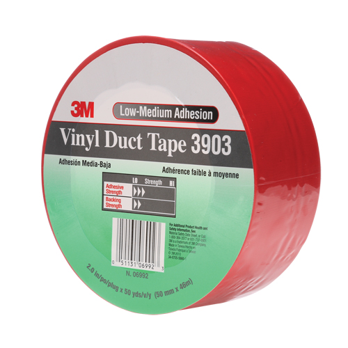 Rubans adh&eacute;sifs en vinyle 3903, 48 mm (2") la x 46 m (151') lo, 6,5 mils, Rouge Absolute Business Supply