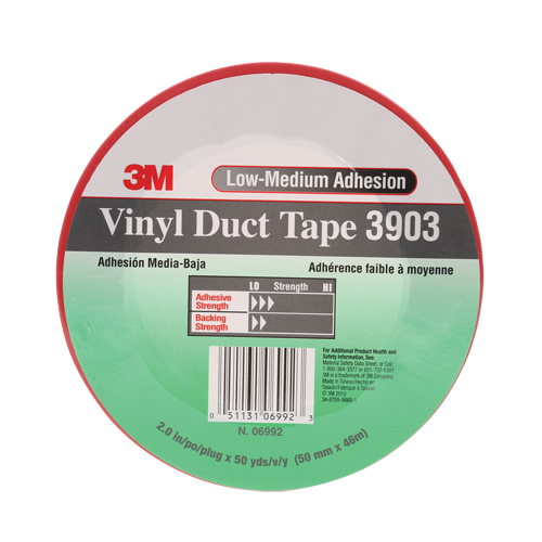 Rubans adh&eacute;sifs en vinyle 3903, 48 mm (2") la x 46 m (151') lo, 6,5 mils, Rouge Absolute Business Supply