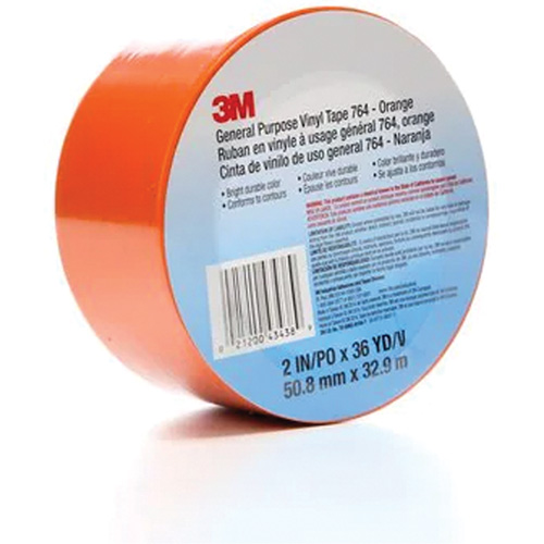 764 General-Purpose Vinyl Tape, 50.8 mm (2") W x 32.9 m (108') L, 5 mils, Orange Absolute Business Supply