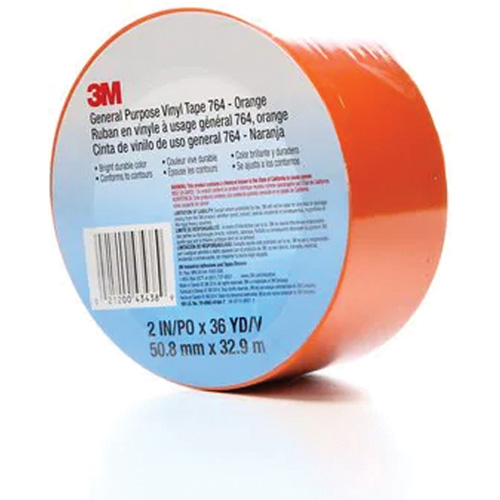 764 General-Purpose Vinyl Tape, 50.8 mm (2") W x 32.9 m (108') L, 5 mils, Orange Absolute Business Supply