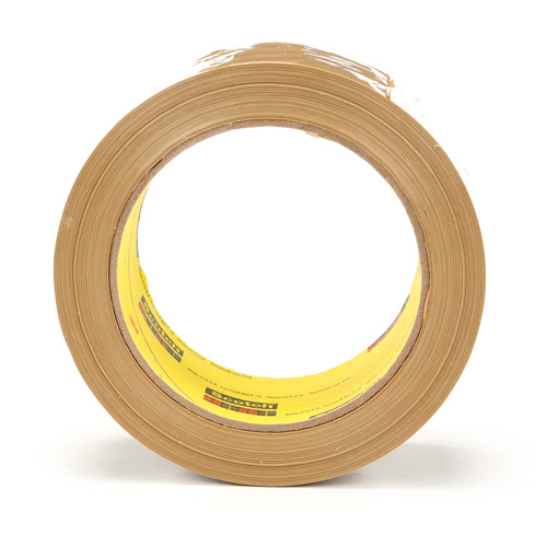 Scotch&reg; Box Sealing Tape 375, Hot Melt Adhesive, 3.1 mils, 48 mm (2") x 50 m (164') Absolute Business Supply