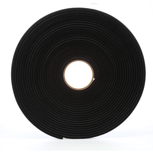 4504 Vinyl Foam Tape, 19 mm (3/4") W x 16.5 m (54') L, 250 mils, Black Absolute Business Supply