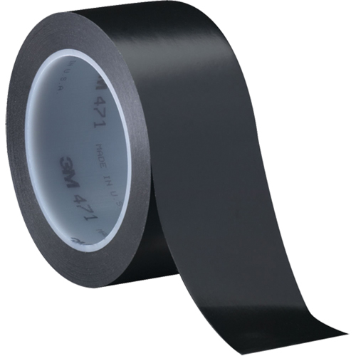 Ruban en vinyle 471, 12 mm (1/2") la x 32,9 m (108') lo, 5,3 mils, Noir Absolute Business Supply