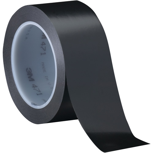 Ruban en vinyle 471, 76 mm (3") la x 32,9 m (108') lo, 5,2 mils, Noir Absolute Business Supply