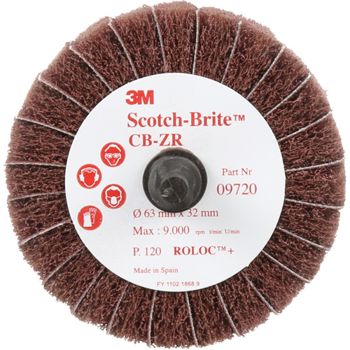 Scotch-Brite Combi-Wheel, 2-1/2" Dia., 120 Grit, Aluminum Oxide Absolute Business Supply