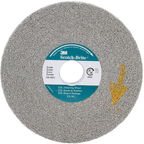 Meules d'&eacute;barbage EXL Scotch-Brite, 6" x 1", Arbre de 1", Oxyde d'aluminium Absolute Business Supply