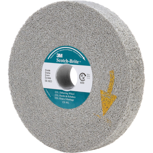 Meules d'&eacute;barbage EXL Scotch-Brite, 6" x 1", Arbre de 1", Oxyde d'aluminium Absolute Business Supply