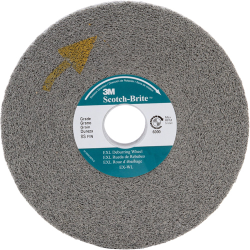 Meule d'&eacute;barbage EXL Scotch-Brite, 8" x 1", Arbre de 3" Absolute Business Supply