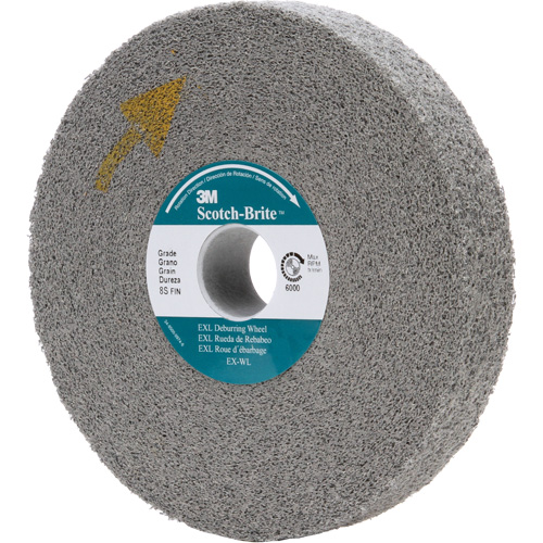 Meule d'&eacute;barbage EXL Scotch-Brite, 8" x 1", Arbre de 3" Absolute Business Supply