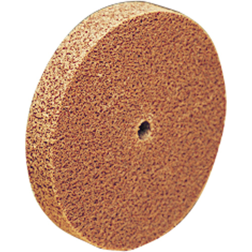 Meule d'abrasion et de polissage unitaris&eacute;e Scotch-Brite, 6" x 1", Arbre de 1"-7, Grain de Moyen, Oxyde d'aluminium Absolute Business Supply