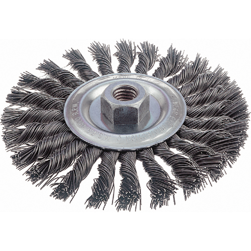 Knot Wire Wheel Brushes - Standard Twist Knot, 6" Dia., 0.023" Fill, 5/8"-11 Arbor, Steel Absolute Business Supply