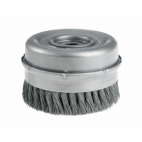 Knot Wire Cup Brushes with Bridle - Heavy-Duty, 4" Dia. x 5/8"-11 Arbor Absolute Business Supply