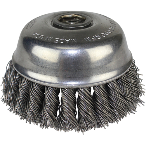 Knot Wire Cup Brushes, 4" Dia. x 5/8"-11 Arbor Absolute Business Supply