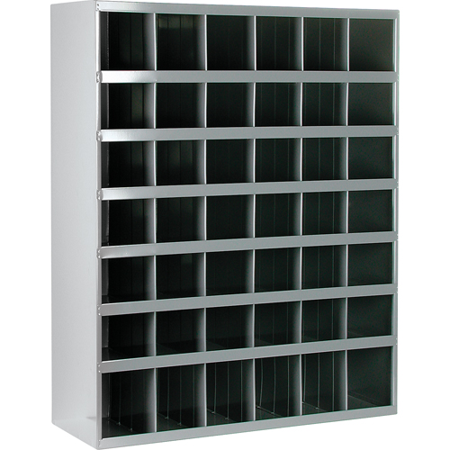 Steel Storage Bin Cabinet, 33-3/4" W x 12" D x 42" H, Grey Absolute Business Supply