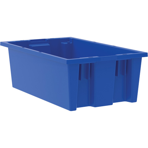 Nesting and Stacking Tote, 6" x 11" x 18", Blue Absolute Business Supply