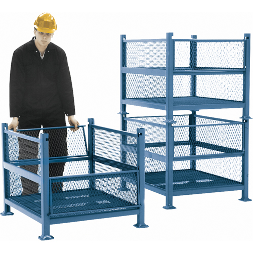 Open Mesh Containers, 2 Drop Gates, 2500 lbs. Capacity, 34.5" W x 40.5" D x 32.25" H Absolute Business Supply