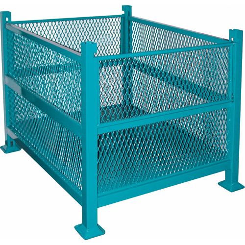 Open Mesh Containers, 2 Drop Gates, 3000 lbs. Capacity, 34.5" W x 40.5" D x 32.25" H Absolute Business Supply