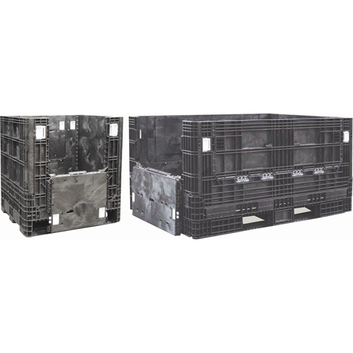 Collapsible Structural Polyethylene Containers, 48" L x 40" W x 34" H, Black Absolute Business Supply
