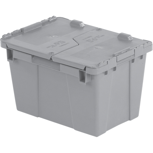 Contenants de distribution Flipak en plastique poly&eacute;thyl&egrave;ne (PE), 15,2" x 10,9" x 9,7", Gris Absolute Business Supply