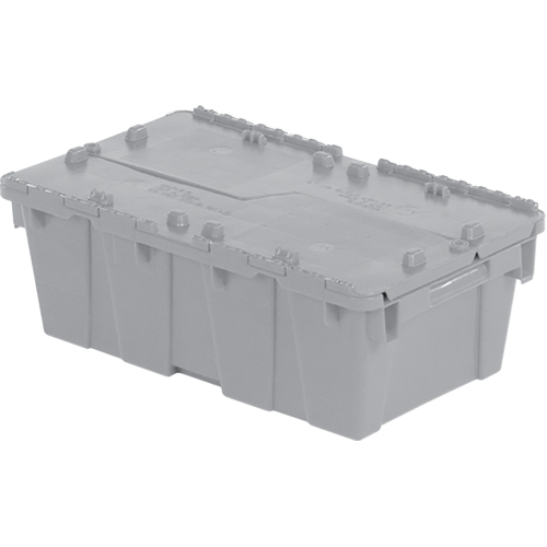 Contenants de distribution Flipak en plastique poly&eacute;thyl&egrave;ne (PE), 19,7" x 11,8" x 7,3", Gris Absolute Business Supply