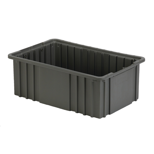 Divider Box, Polyethylene, 15.5" W x 9.9" D x 6" H, Grey Absolute Business Supply