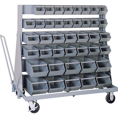 SUPPORT MOBILE,5 RANGEESAVEC BACS, &agrave; un c&ocirc;t&eacute;, 42 bacs, 37" la x 21" p x 50-1/2" h Absolute Business Supply