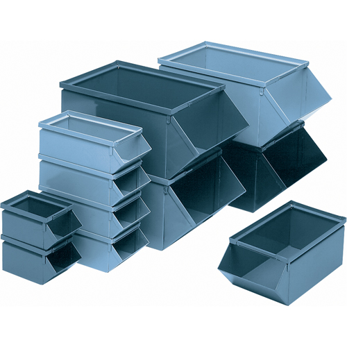 Steel Bin, 100 lbs. Cap., 12" W x 20-1/2" D x 9-1/2" H, Blue Absolute Business Supply