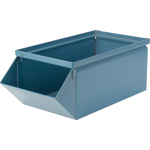 Steel Bin, 100 lbs. Cap., 12" W x 20-1/2" D x 9-1/2" H, Blue Absolute Business Supply