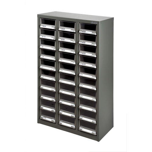 Casiers pour pi&egrave;ces KPC-200, Acier galvanis&eacute;, 30 tiroirs, 21-3/10" x 10-2/5" x 36-9/10", Gris Absolute Business Supply