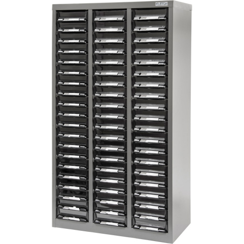 KPC-300 Parts Cabinet, Galvanized Steel, 60 Drawers, 21-3/10" x 10-2/5" x 36-9/10", Grey Absolute Business Supply